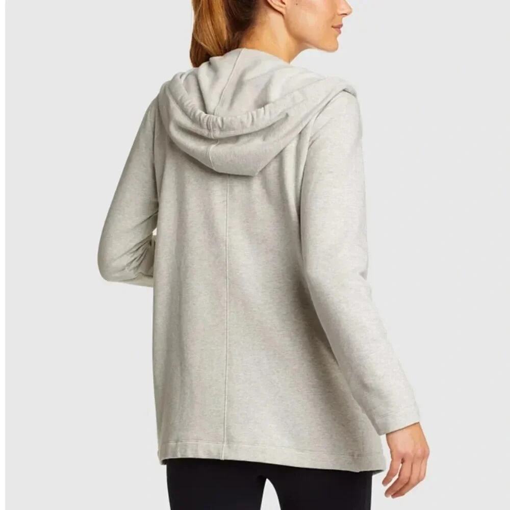 Eddie Bauer Womens Cardigan Hoodie pockets activewear Costal Grandma Cozycore - Picture 2 of 13